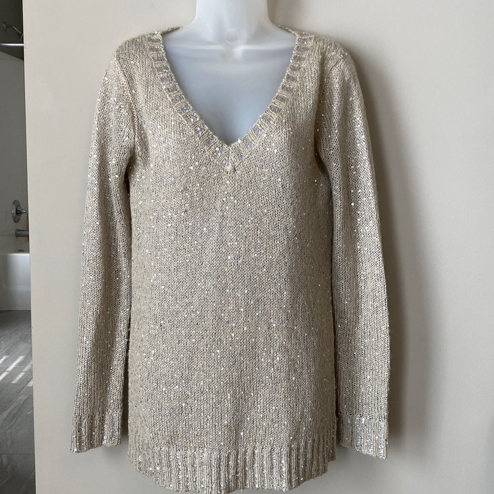 BB Dakota Sequins Grey Sweater Size M